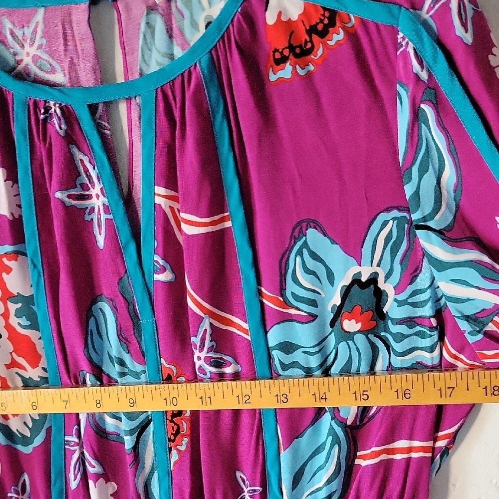 Diane Von Furstenberg Purple Floral Long Sleeve Dress Size S - Picture 12 of 16
